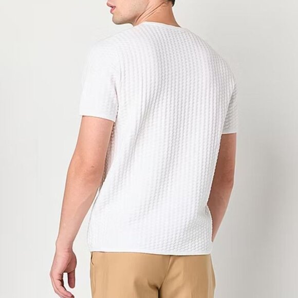 J. Ferrar Men's Crew Neck Short Sleeve Pullover Sweater White Size XL - Picture 2 of 6